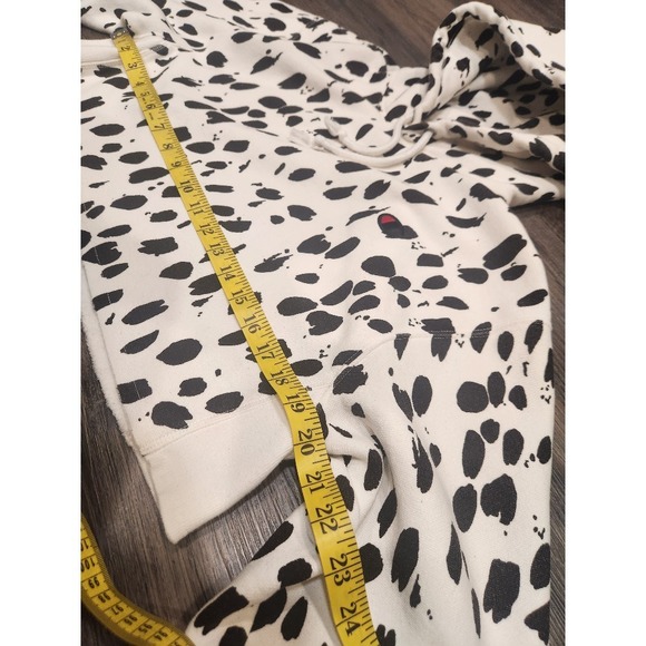 Champion White and Black Dalmatian Print Cropped Hoodie - Picture 8 of 9